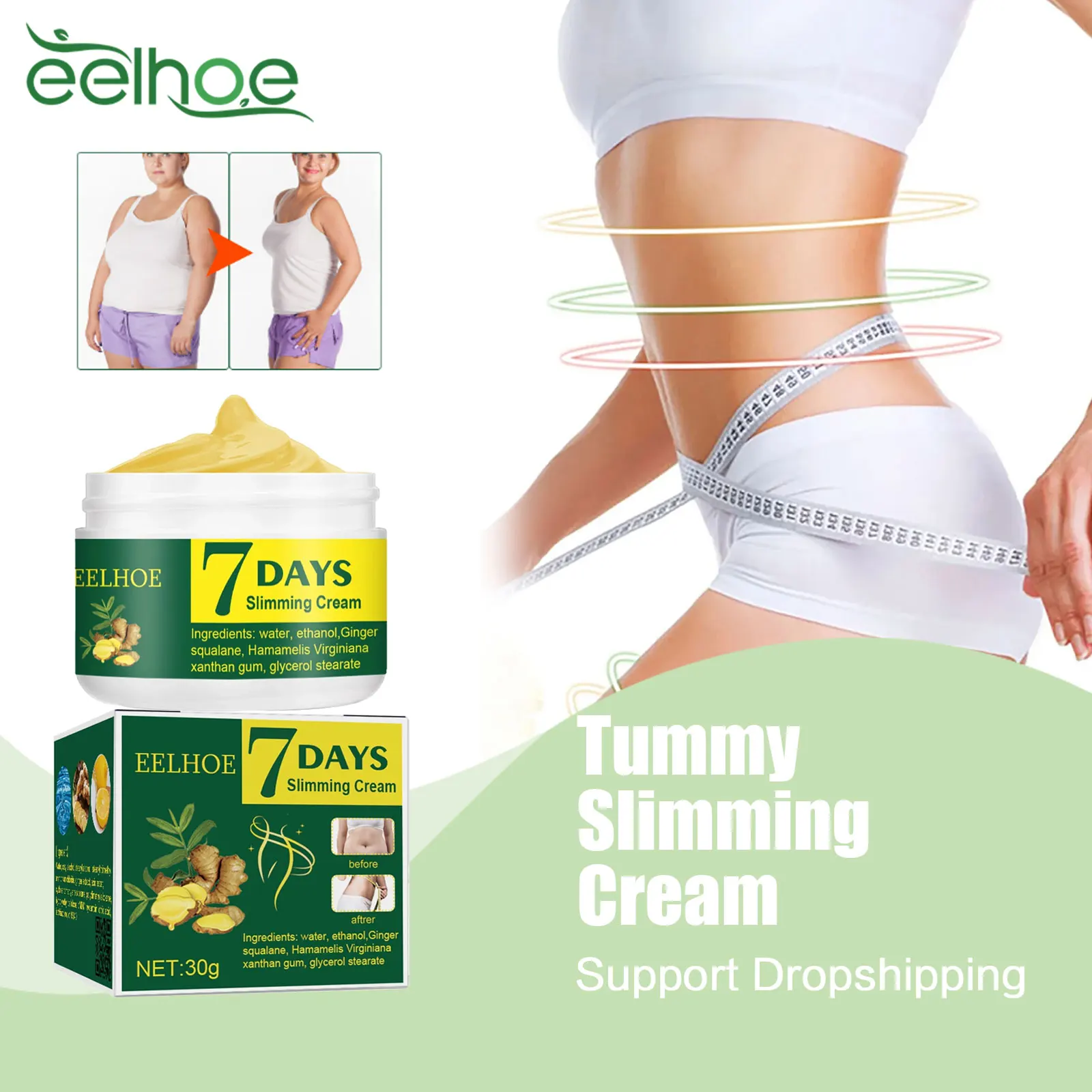 Tummy Slimming Cream Improve Metabolism Belly Waist Arm Cellulite Removal Abdomen Legs Fat Burning Body Firming Sculpting Cream