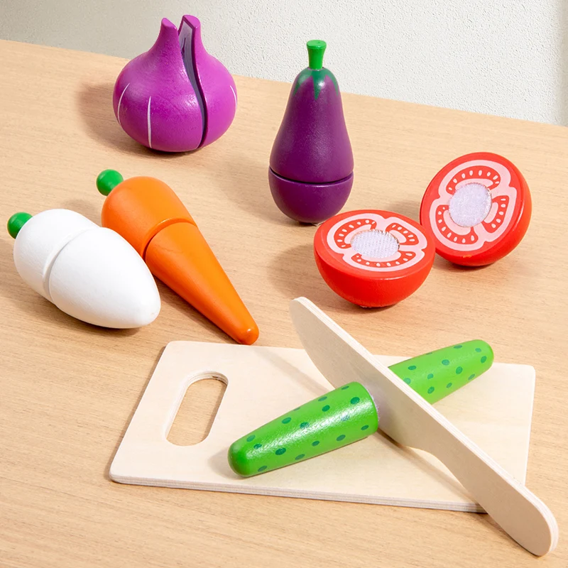 Jouet de Simulation de cuisine, jeu classique en bois, jouet éducatif Montessori pour enfants, cadeau pour enfants, ensemble de coupe de fruits et légumes
