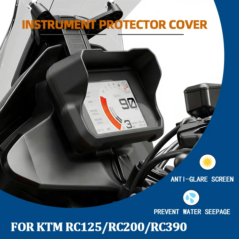 

Защитный чехол для приборной панели мотоциклов KTM RC125, RC200, RC390 (2022-2025) и 125 Duke, 390 – солнцезащитный козырек для экрана приборов