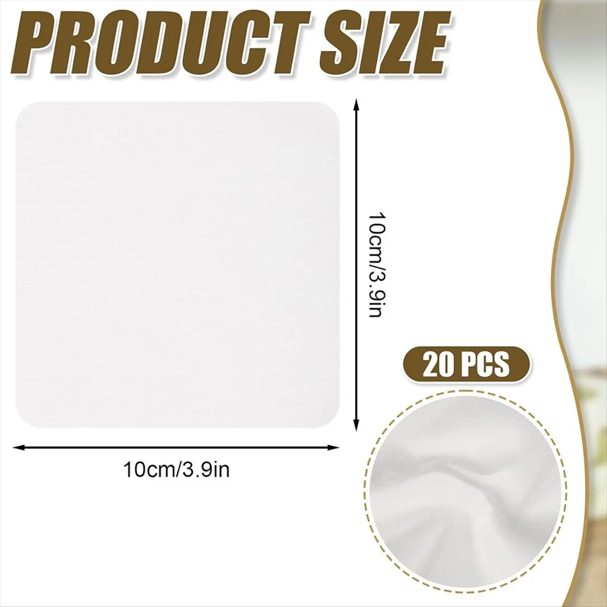 AA77 NEW  20pcs Chamois Cloths, 3.9x3.9 Inch Pottery Tools Chamois Soft Chamois Cleaning Cloth Pottery Chamois Pottery Tools