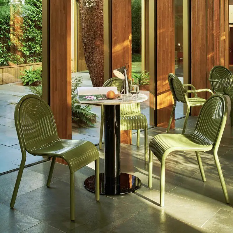 Internet celebrity outdoor tables and chairs, wrought iron tubular courtyard, villa garden, open-air balcony
