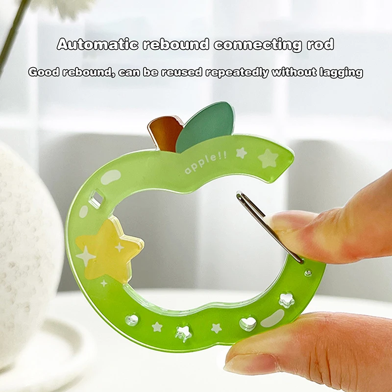 Acrylic Hollow Fruit Shape Trinkets Keychain Bag Charm Accessory Carabiner Backpack Pendant Handbook Decoration Gifts