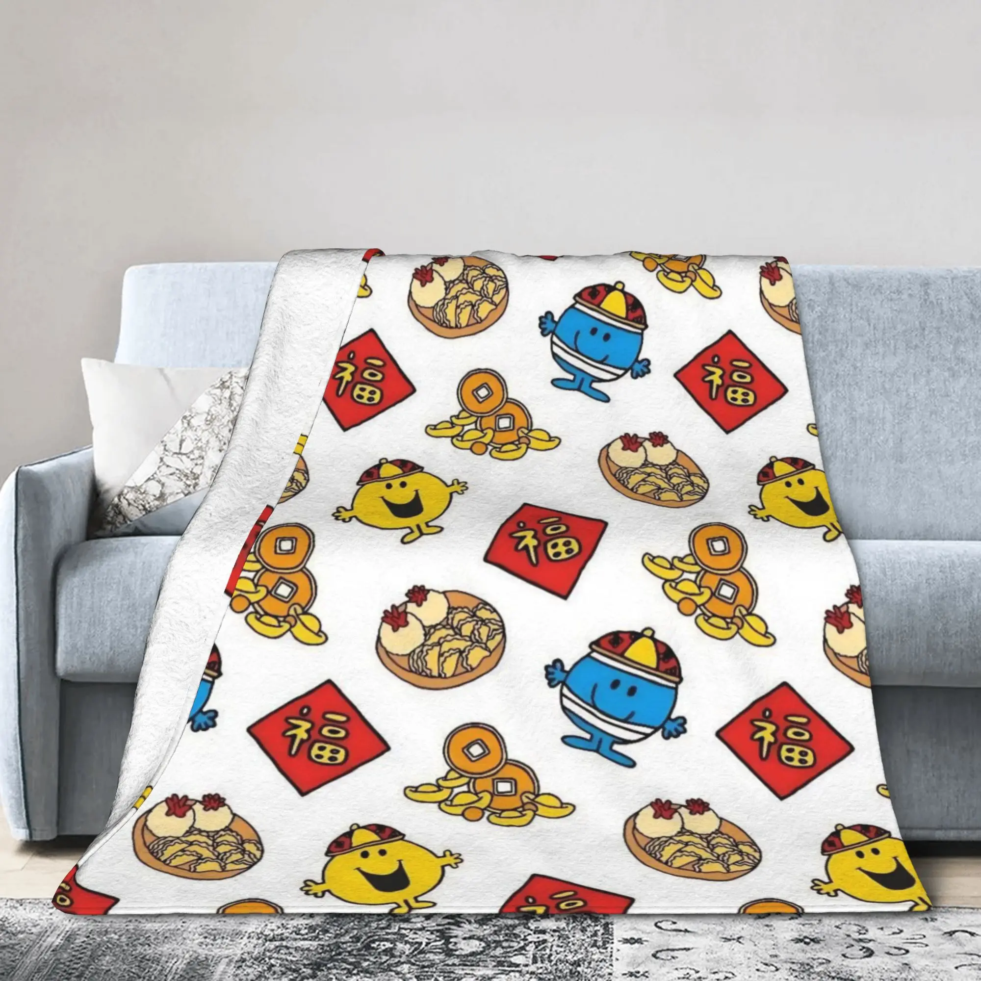 M-Mr M-Men L-Little M-Miss Blanket Fleece Summer Air Conditioning  Portable Soft Throw Blankets for Sofa Couch Bedding Throws