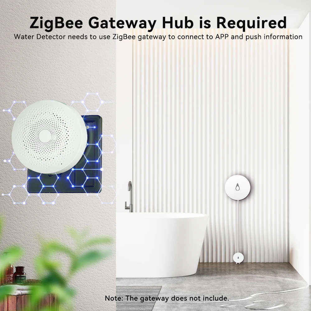 Meian Zigbee Water Leakage Sensor Remote Monitor Flooding Sensor Tuya Waterproof Water Leak Detector Overflow Alert Smart Home