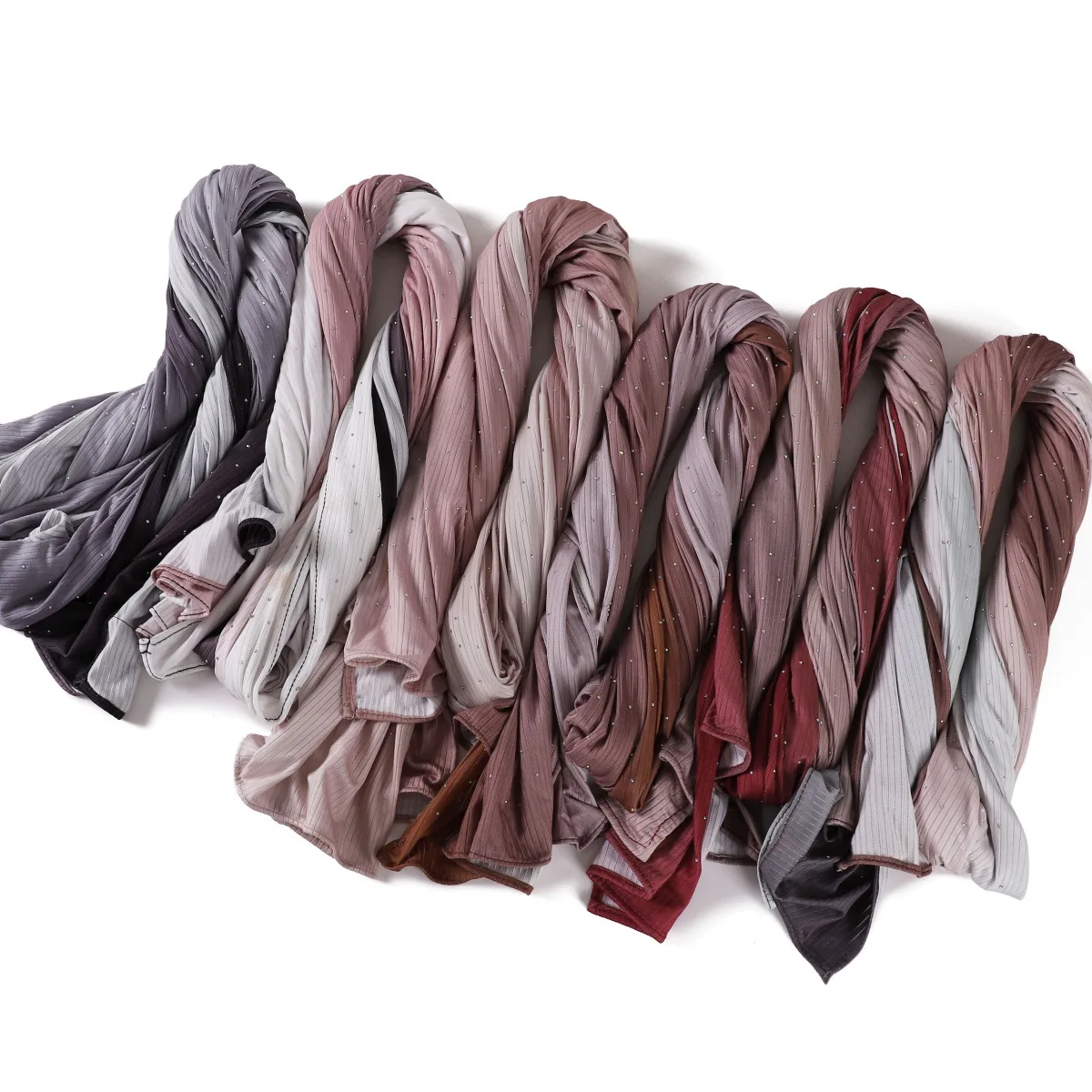 

New 2025 Crinkle Pleated Hijab For Woman Rhinestone Scarf Hijab Women Long Shawl High Quality Muslim Headband Wrap Turbans Mujer