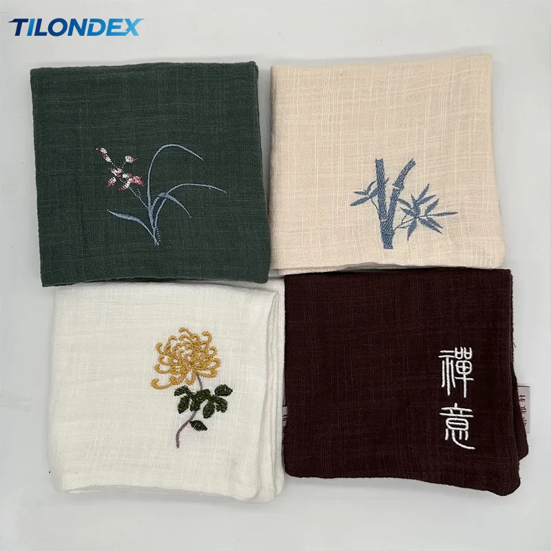 TILONDEX Thickened Absorbent Tea Set Tea Cloth Pure Cotton Tea Towel Household High-end Double-layer Tea Table Teapot Plain