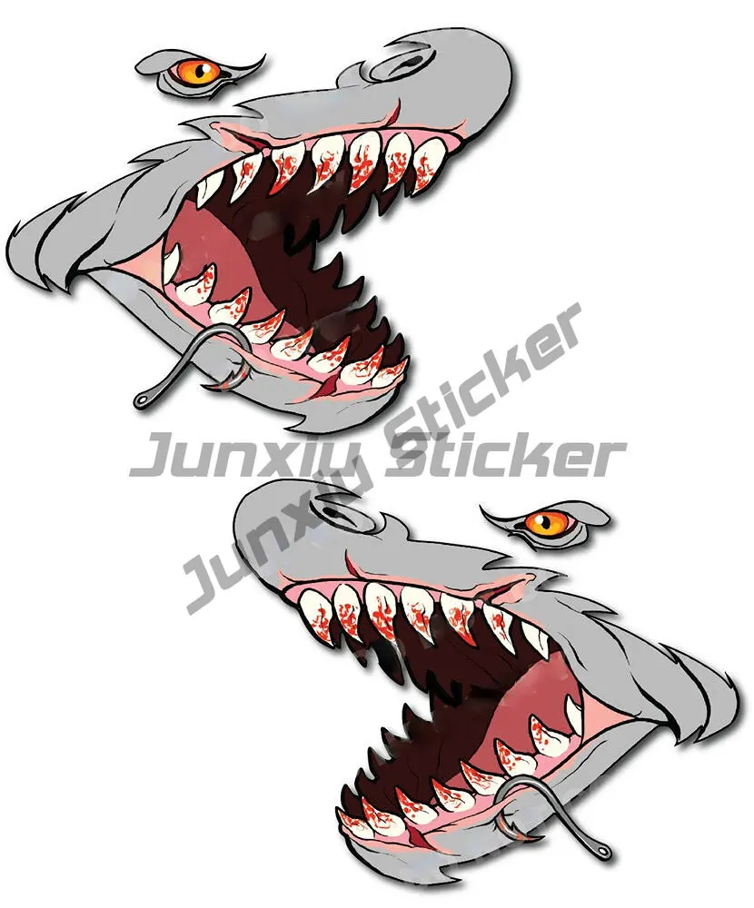 Shark Mouth Teeth Car Decoration Decal Vinyl Racing Helmet Stickers Anime Graffiti for JDM SUV RV Decor