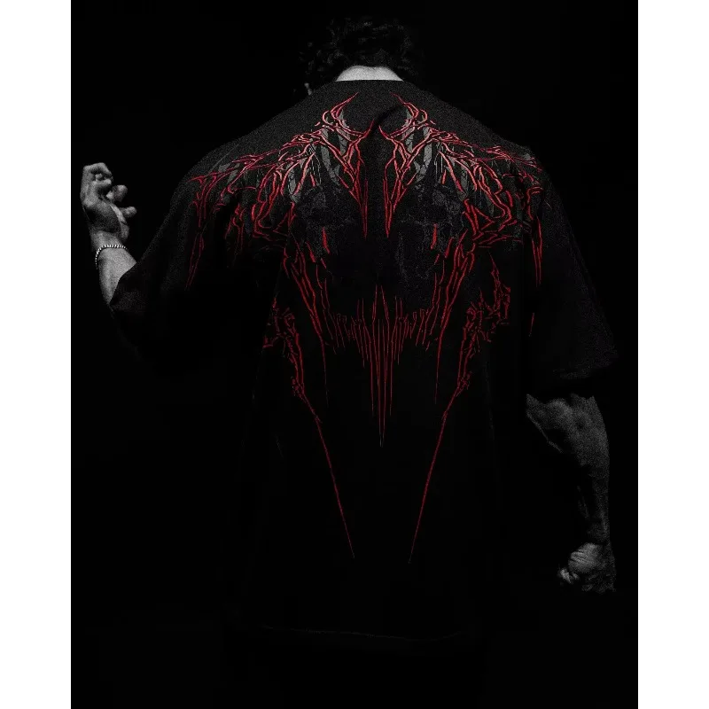 Ins American Y2k King Oversized T-shirt New Harajuku Crew Neck Oversized T-shirt Short-sleeved Top Gothic Clothing Street Top image 2