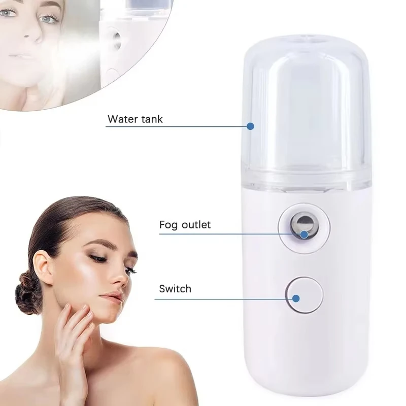 Mini Humidifier 30ml For Car Home Office Portable Rechargeable Small Wireless Personal Face Sprayer Cool Mist Maker Humidifier
