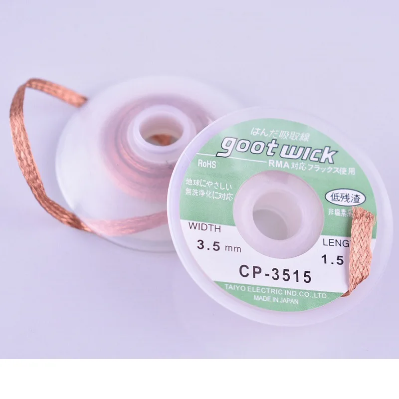 5pcs Cp-3515 Goot Wick Braided Copper Wire Desoldering Wick Satura Ted With Wash-free RMA Flux