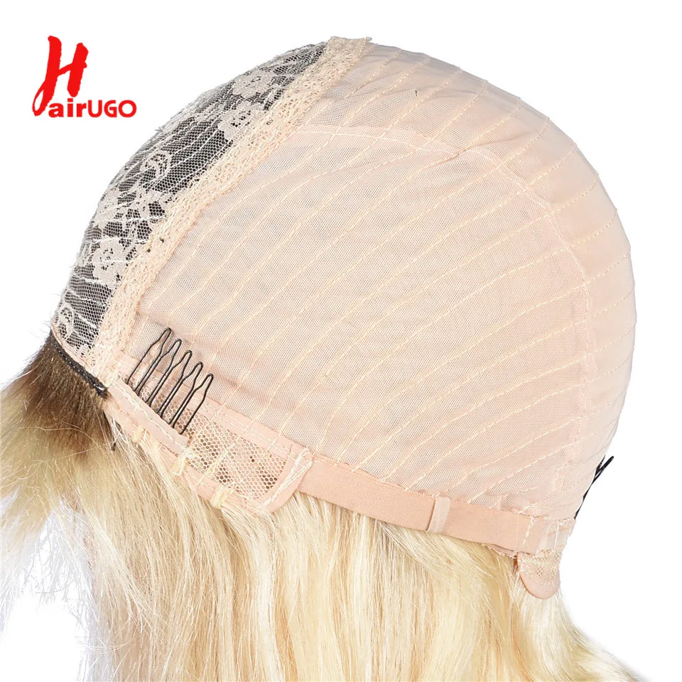 T1B/613 Dark Root Bob Wig Cheap Omber Blonde Full Machine Made Wigs For Women HairUGo Remy Omber Blonde Short BOB Human Hair Wig