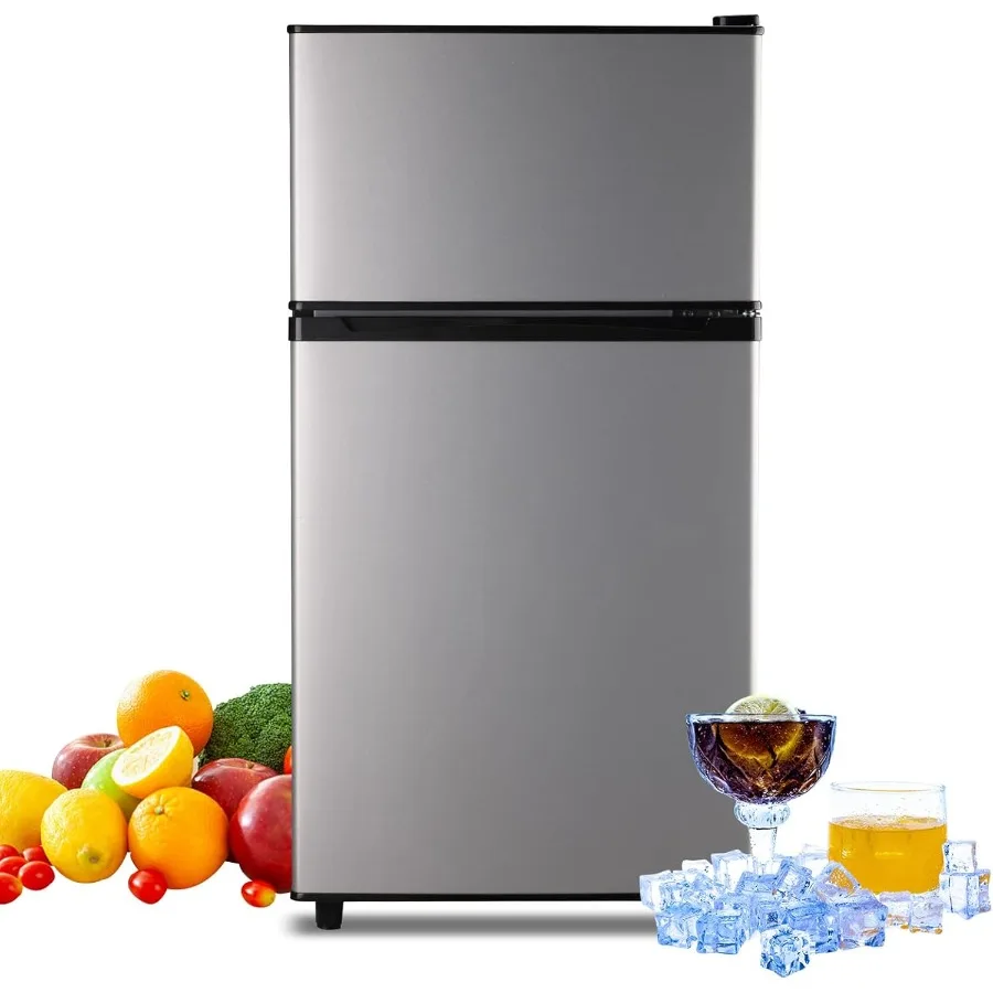 

Compact Refrigerator 3.5 Cu.ft Mini Fridge with Freezer Small Refrigerator with 7 TEMP Modes Energy Saving Low Noise for Bedroo