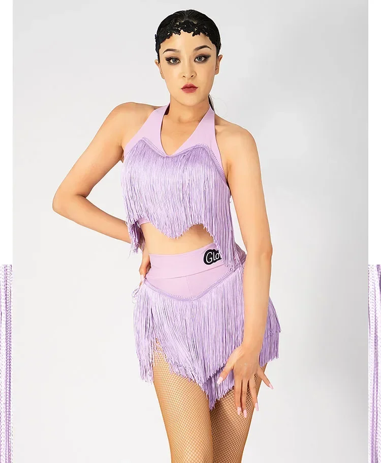 Latin dansjurk Trainingsjurk Dames Zomer Nieuwe Kwastje Korte Rok Latin Prestatietraining Jurk 237