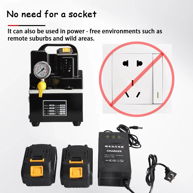 

JP-700 Portable Rechargeable Hydraulic Electric Pump with Lithium Battery Solenoid Valve 36V Oil Pump for Portable Hydraulic Pum