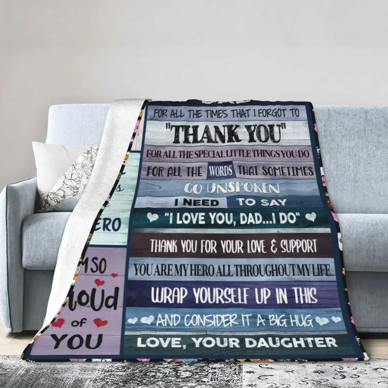 Daughter\'s Christmas and Birthday Gift Blanket for Dad thin blanket  picnic blanket  grinch  blankets for beds  blanket