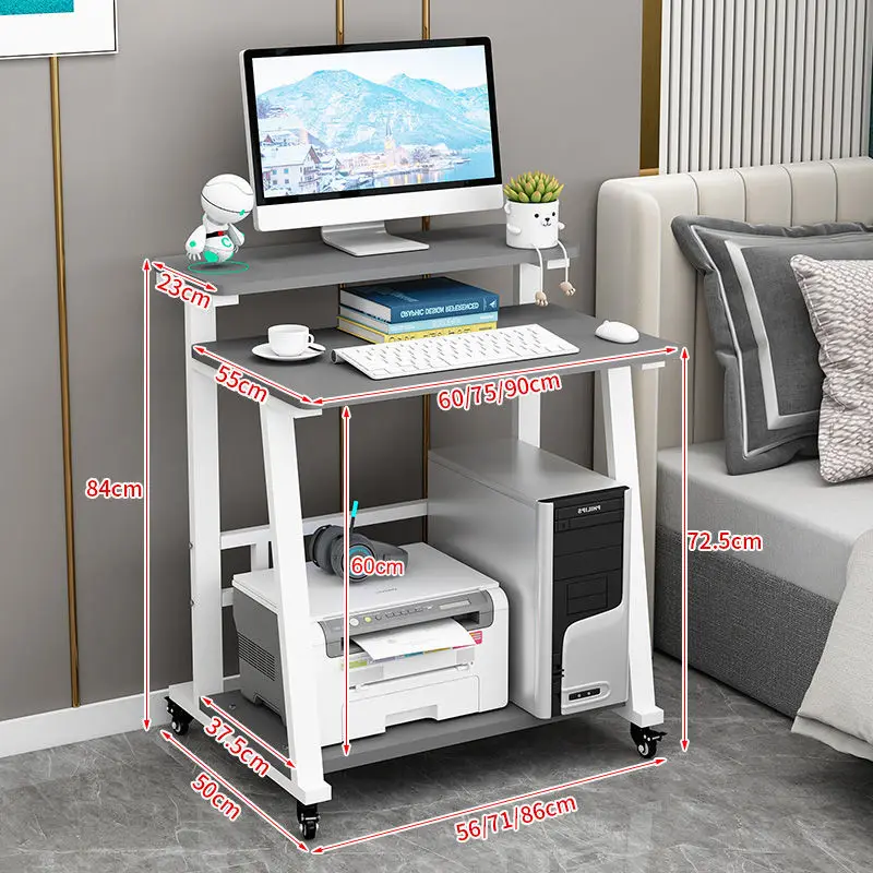 Small Apartment Computer Desk Small Home Mini Mobile Desk Bedroom Single Simple Double Deck Desktop