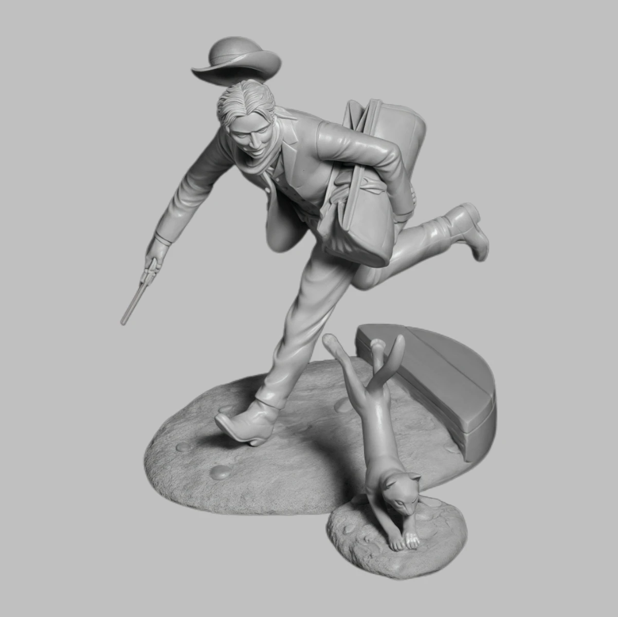 75mm resin figure unpainted model kit, bank robber, unassembled and unpainted GK