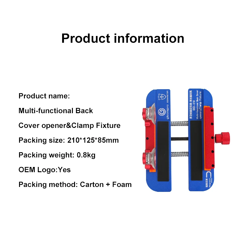 Imagem -04 - Ocamaster Gtools Multi Funcional Back Cover Opener Ferramenta Braçadeira Fixture para Iphone Vidro Traseiro Substituição Repair Kit om