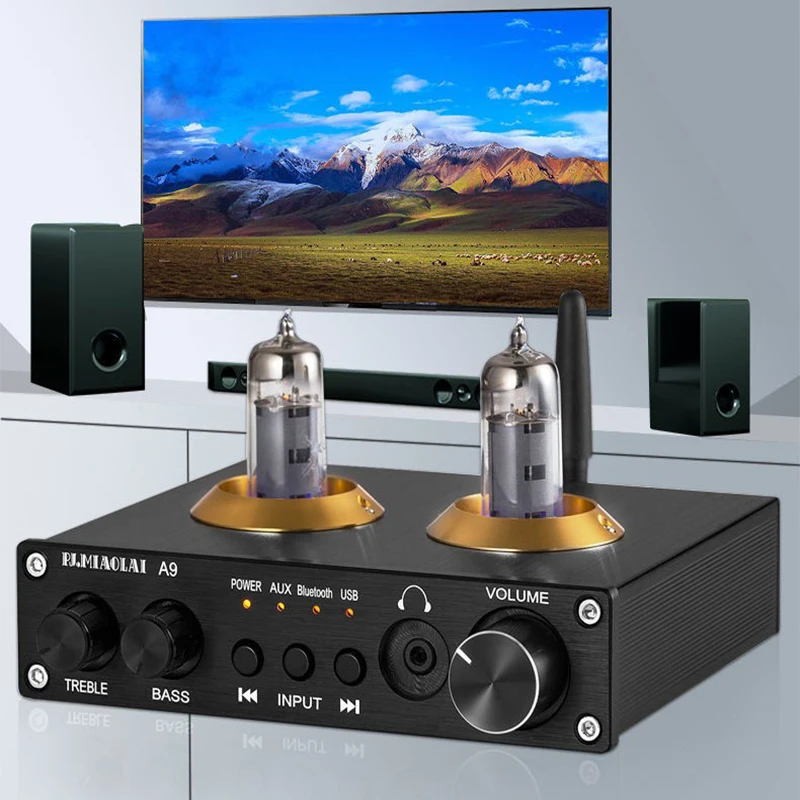 HiFi チューブ MM フォノ プリアンプ ターンテーブル用 MM 蓄音機ステレオ オーディオ チューブ プリアンプ、フォノ ターンテーブル レコード用のゲイン調整付き