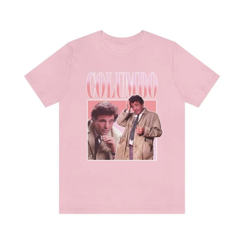 Columbo Fan Retro 90's Vintage Bootleg Rap Meme Holiday Fashion Valentines Day printed T-Shirt tops Gift Summer Short-sleev