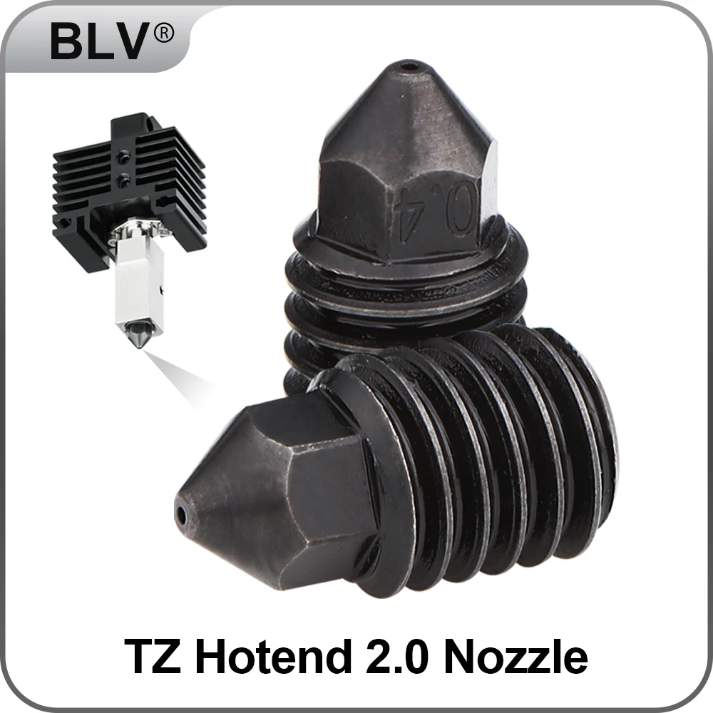 

BLV® TZ NOZZLE Hardened Steel Large Flow wear resistant for TZ HOTEND TZ 2.0 Compatible with carbon fiber and glass fiber