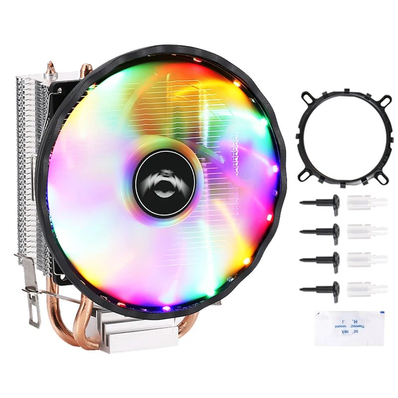 CPU Processor 2 Heat Pipe Cooler 120mm Fan Suitable For Installing LGA775 1150 1151 1155 1156 1200 1700 1366 Easy To Install