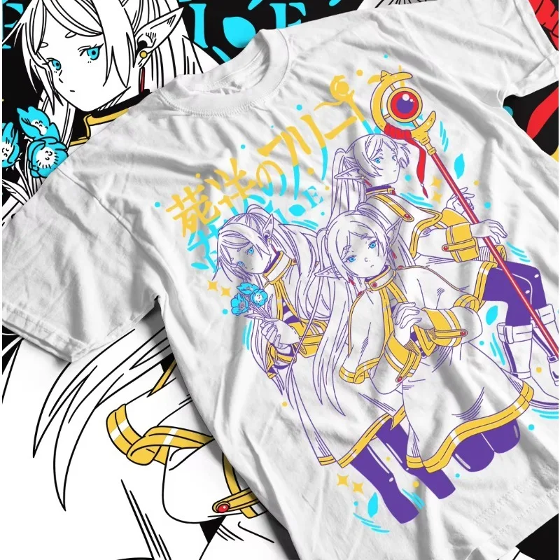 

Trends Summer 2025 Cosplay Unisex Frieren T-Shirt Beyond Journey's End Fern Stark Girls Anime Gifts Shirt All Sizes