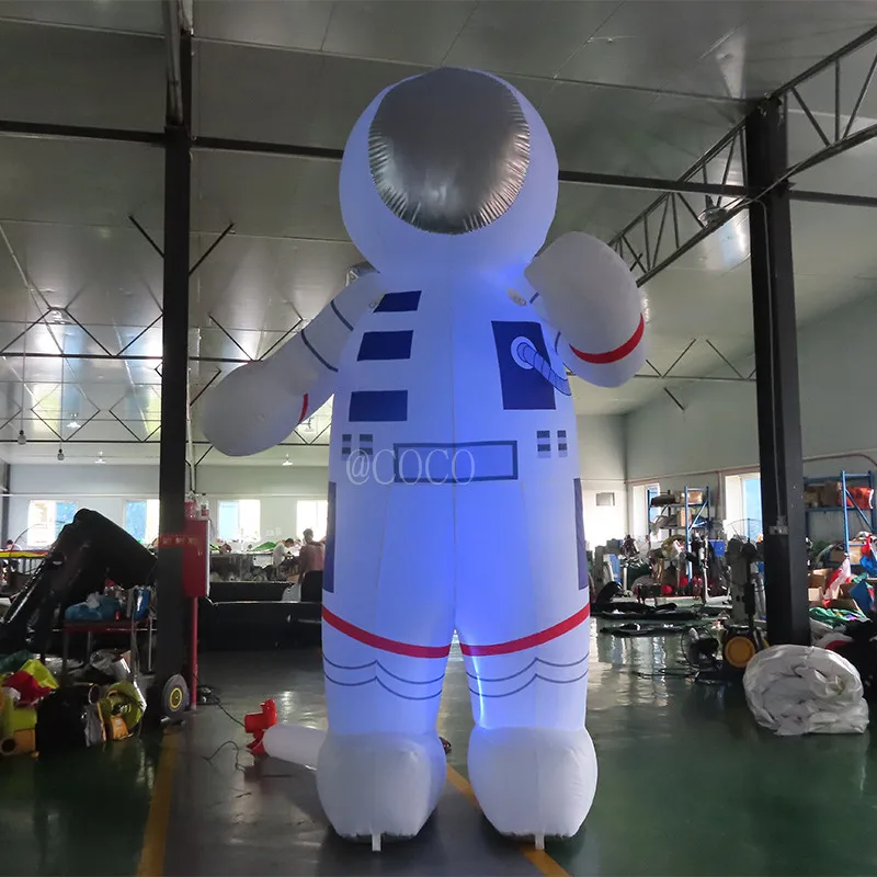 빠른 항공 배송, 야외 LED 조명 대형 풍선 우주비행사 모델, 이벤트용 풍선 우주인 만화