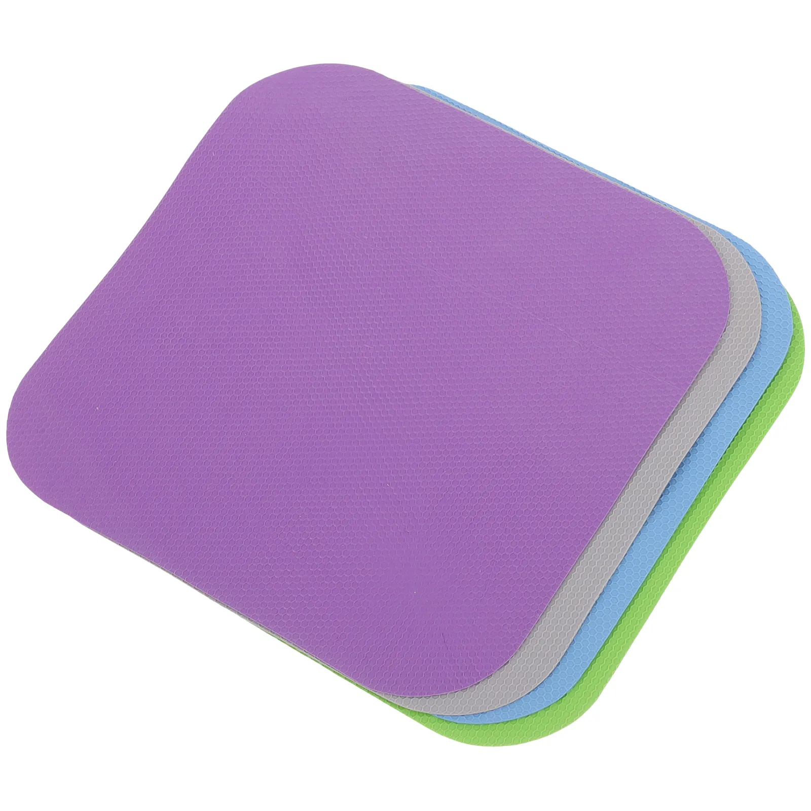 

4pcs Rubber Jar Opener Gripper Pad Bottle Opening Mat Non Slip Kitchen Tool Set Blue Gray Purple Green Square Color Anti