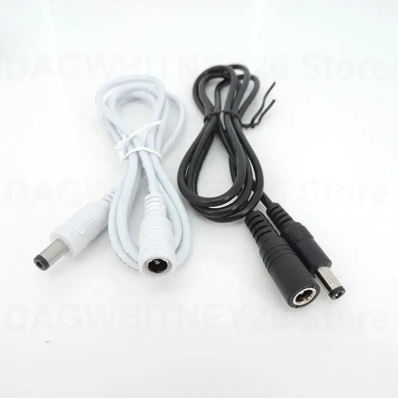 1m Female to Male Plug 12V DC Power supply Cable Extension Cord Adapter 5.5mmx2.1mm For Strip Light white black u