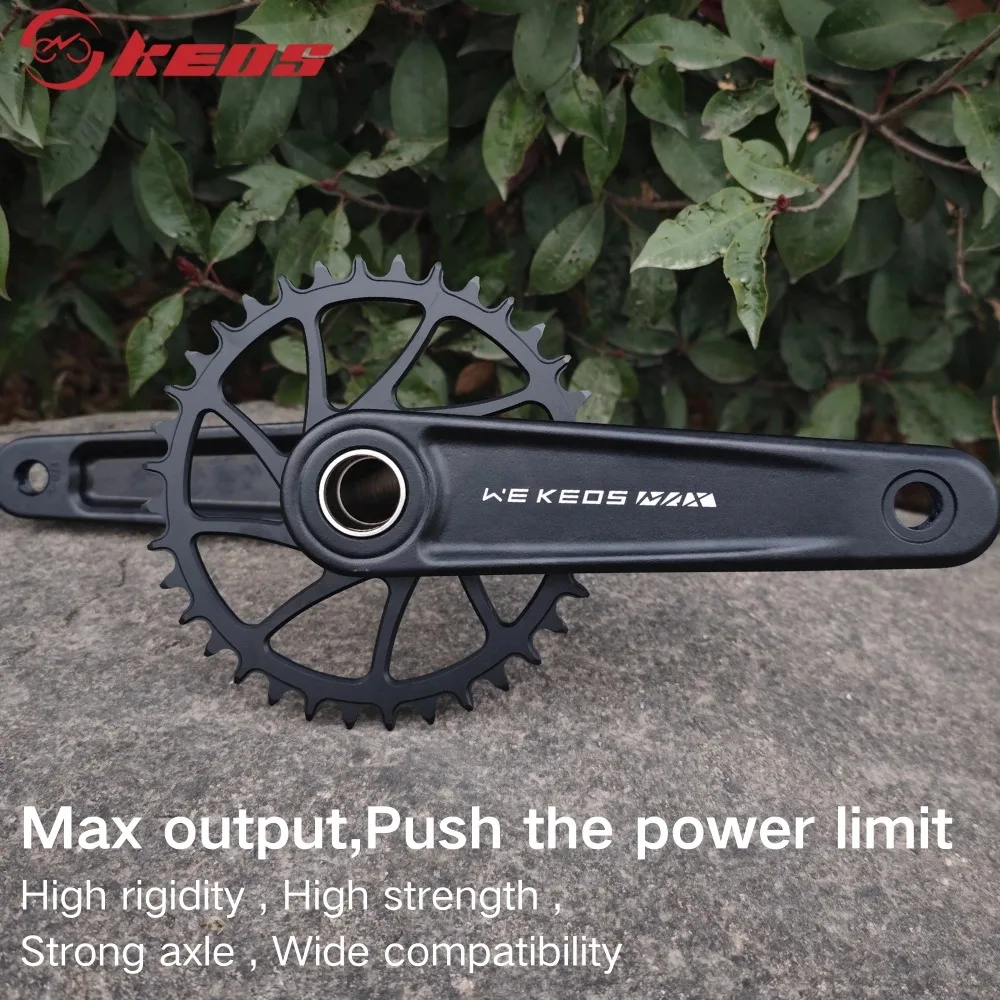 KEOS Road Bike Aluminum 3-Bolt Direct Mount Crankset 165/170mm 24mm Black/Silver Hollow Crank Fit R7000 R8000 R9100 AD350 34-52T