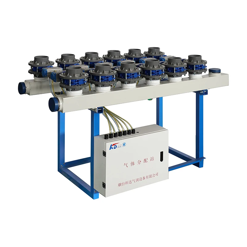 Multi-warehouse gas distribution station: Automatic control of gas distribution for fruit and vegetable storage
