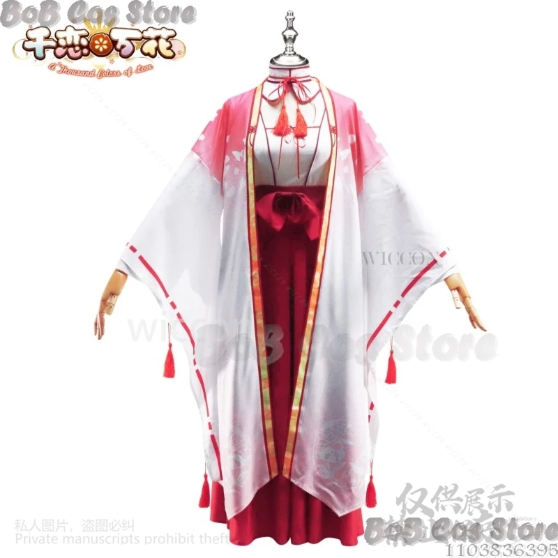 Tomotake Yoshino Anime Game Senren*Banka Cosplay Costume Japanese Kimono Dress Uniform Wig Cute Girl Women Halloween Customized