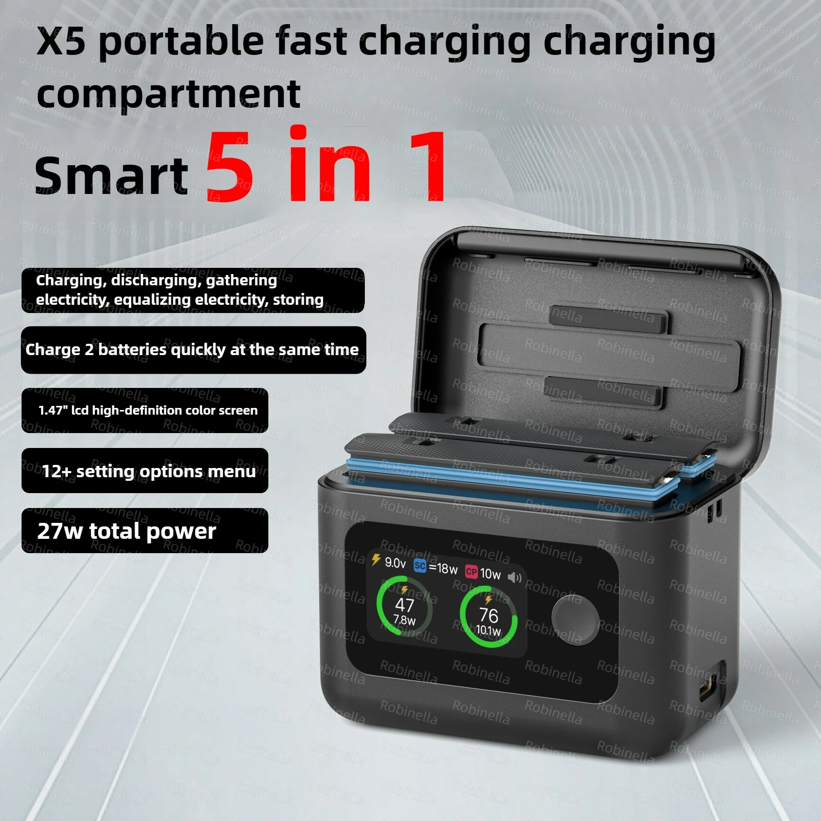 

2850mAh Replacement Battery with Fast Charger Box for Insta360 X5 Action Camera,Compatible with Insta 360 X5 Accessories Battery