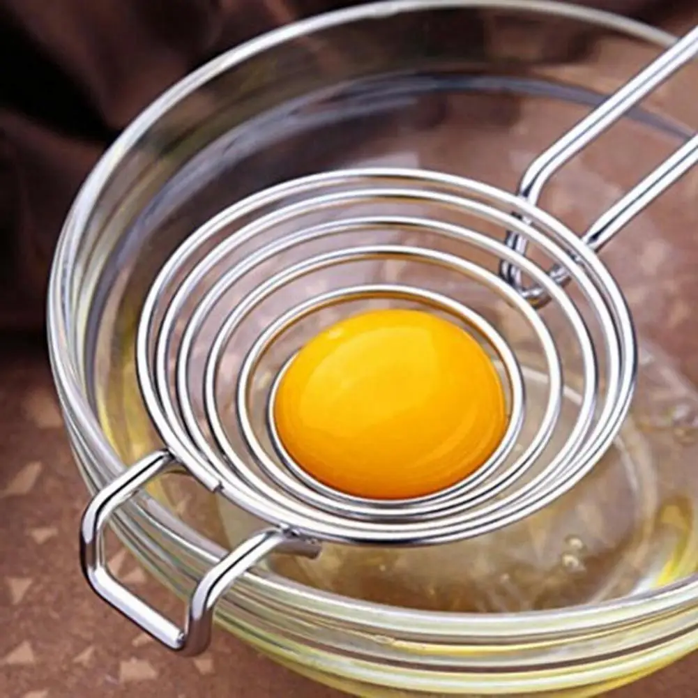 Egg Divider Long Handle Kitchen Tool Stainless Steel Circles Funnel Egg Yolk Separator Egg Tools for Kitchen