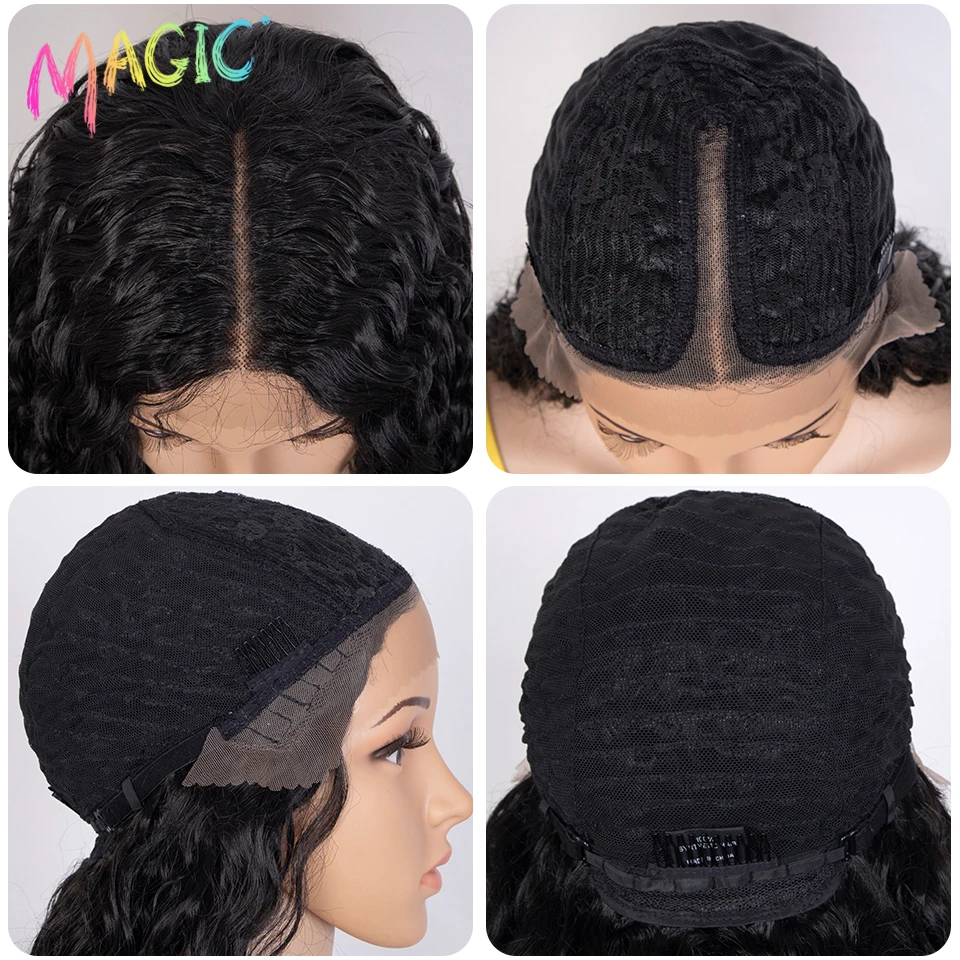 Peluca sintética mágica con malla frontal para mujeres negras, Pelo Rizado largo de bebé de 30 pulgadas, Rubio degradado, jengibre, Cosplay