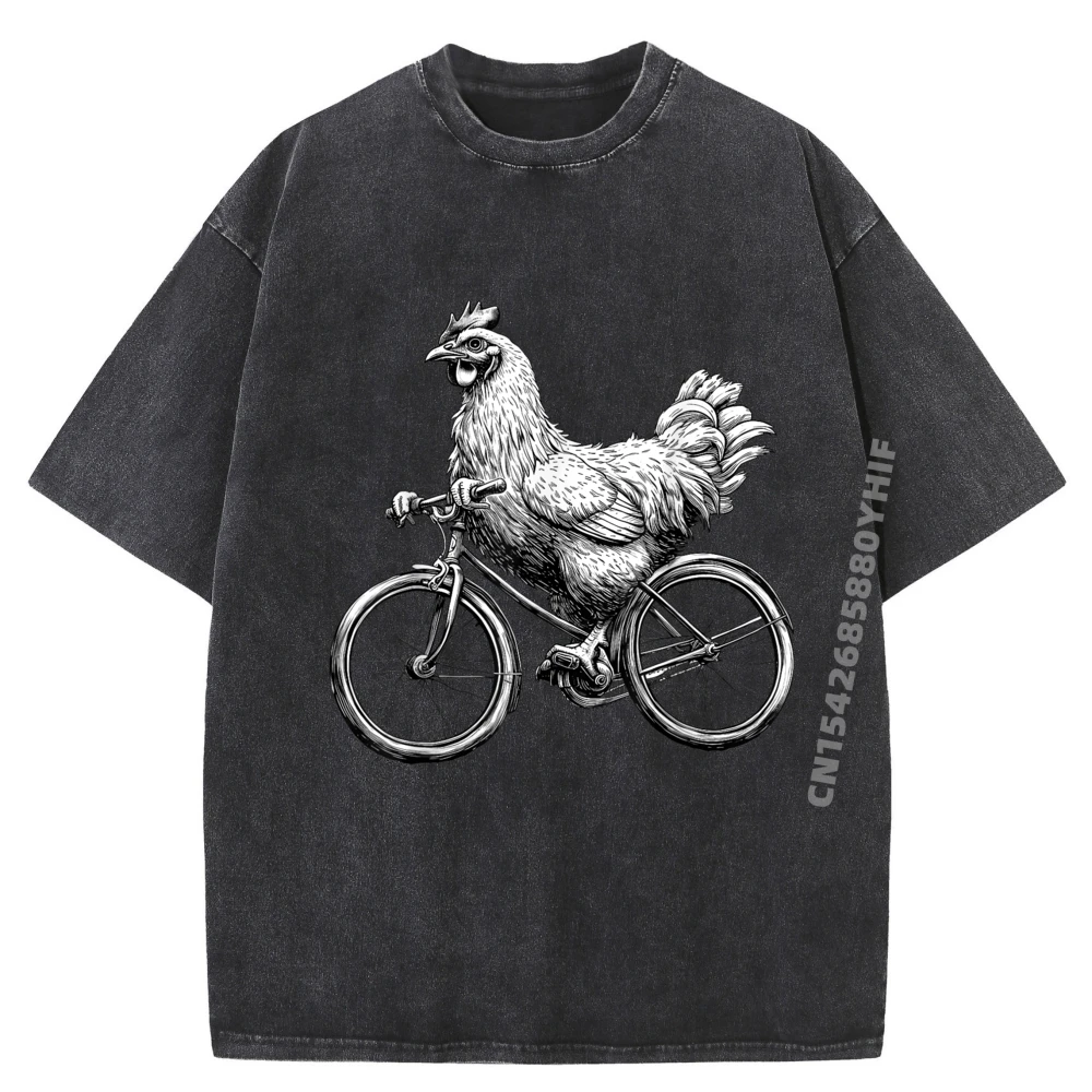 

Забавная курица для езды на велосипеде, велосипедиста, милые животные, любитель фермы, роскошная дизайнерская потертая футболка с принтом на заказ