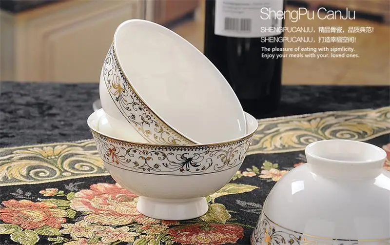 4.5 inch, superior bone china soup bowls, ceramic children bowl, chinese style, high foot, porcelain golden band bowl