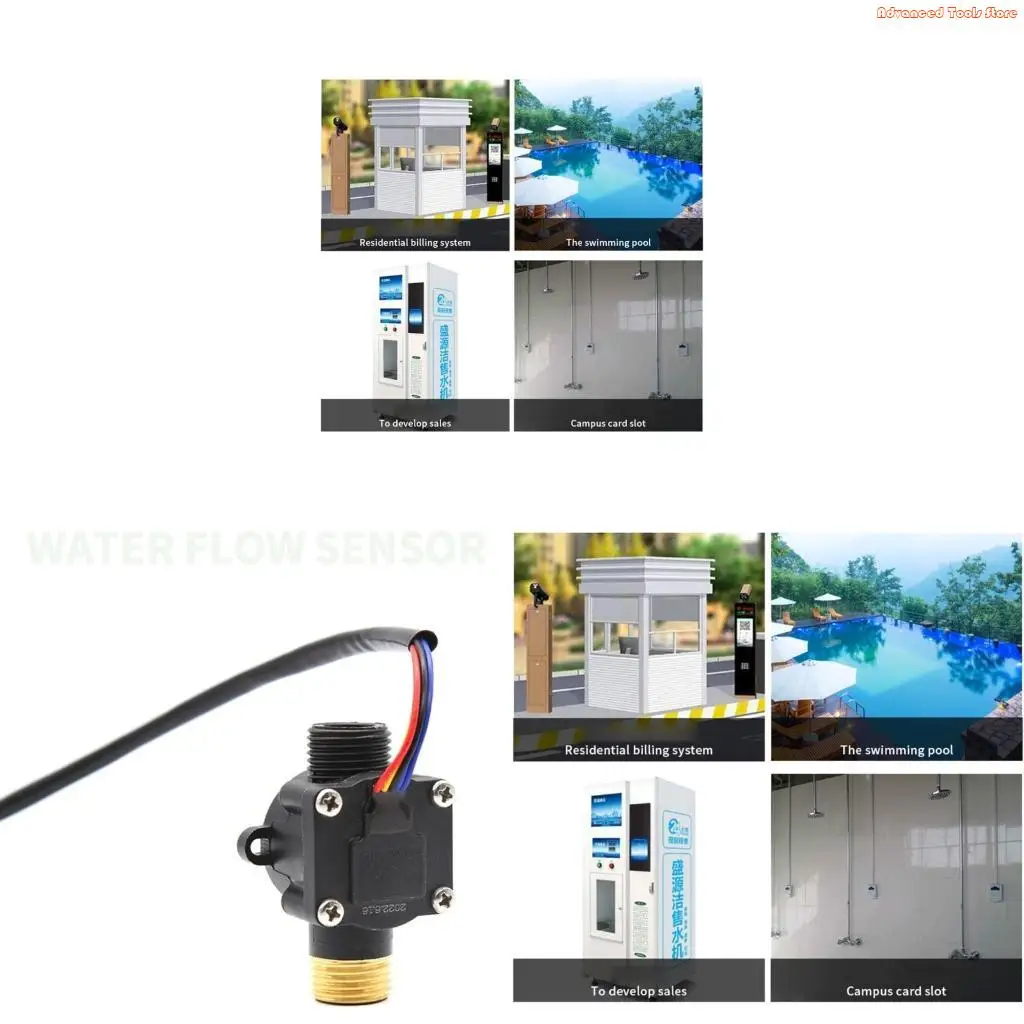 2 DN15 Water Sensors Switches 1-30L/Min Meter For Industrial Control Liquid Circulating W91B