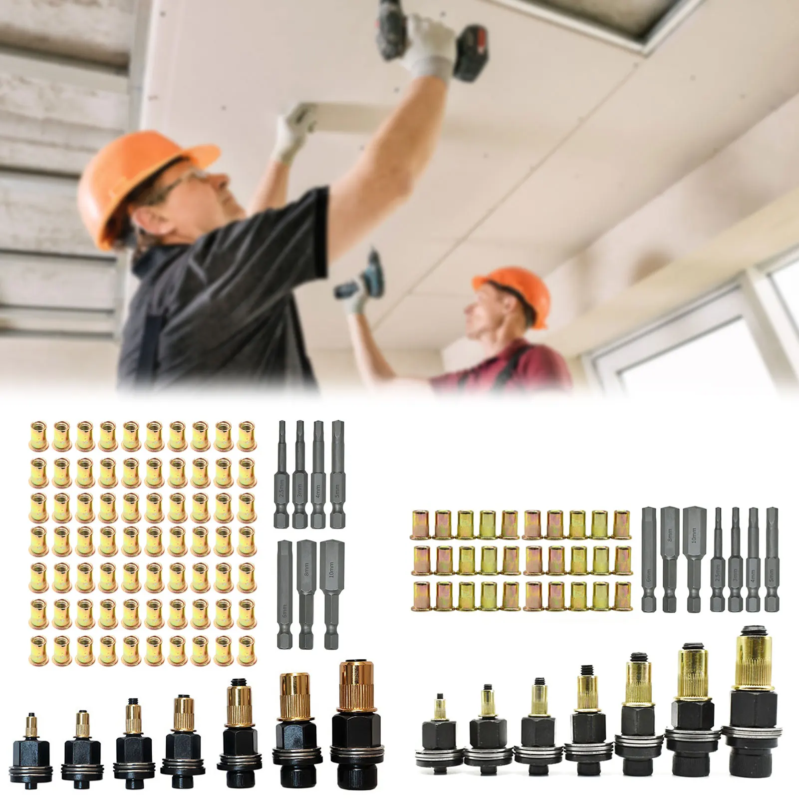 M3-M10 Hand Rivets Nut Tool Adapter Metal Manual Nut Riveter Metal Fabrication Home Improvement Projects Sheet Metal Fastening