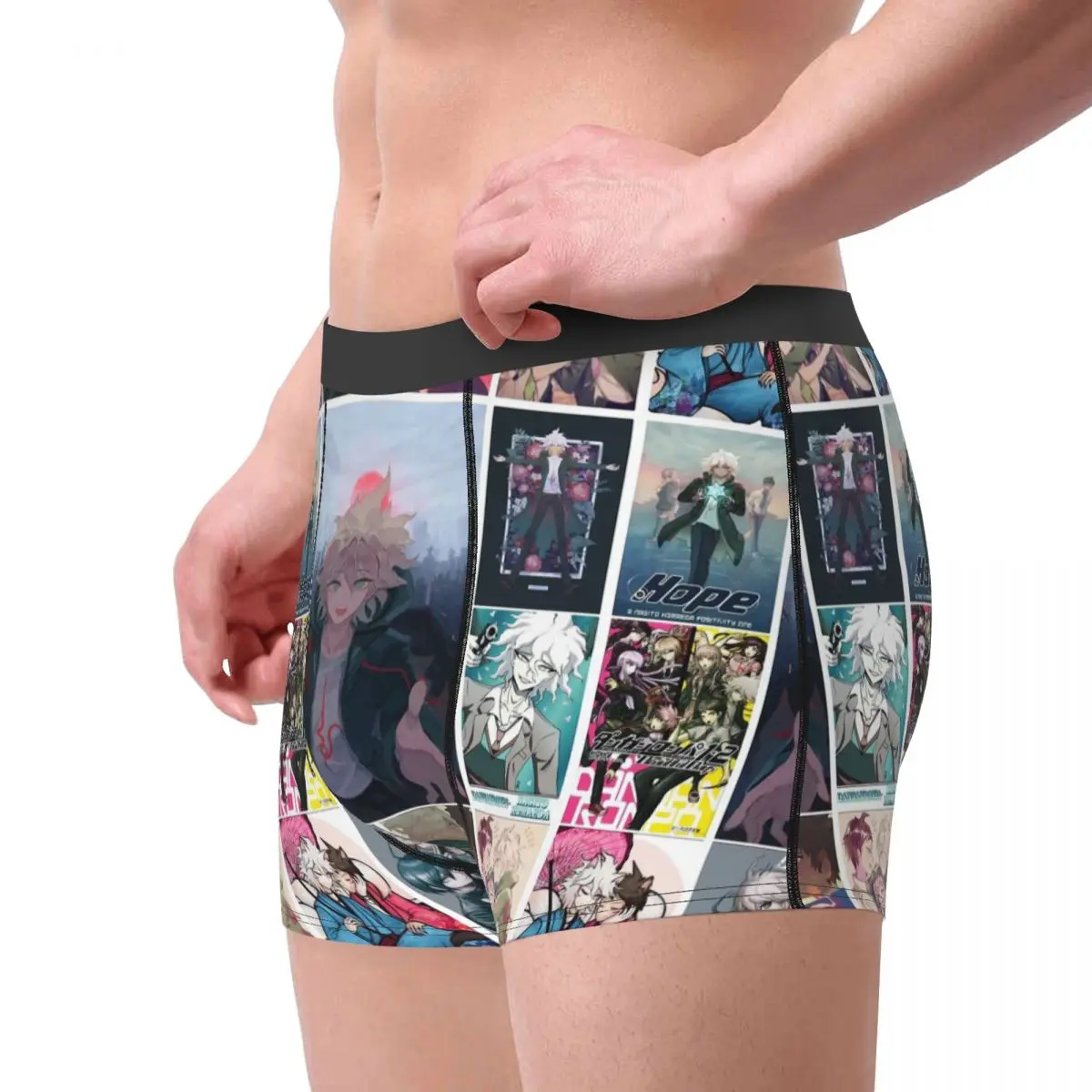 Nagito Komaeda Voice Hope Retro Danganronpa Makoto Game slip Boxer da uomo, speciale Idea regalo intimo altamente traspirante