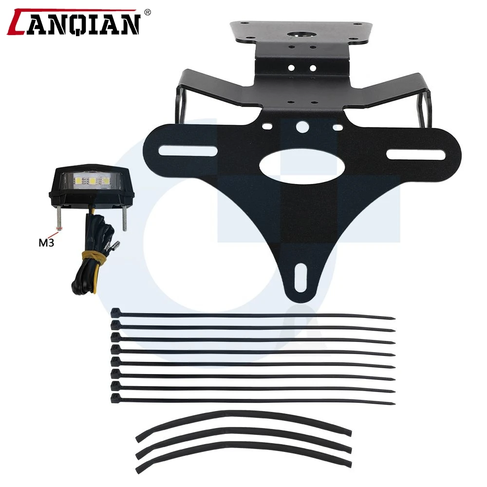 

2025 FOR KAWASAKI Z650RS 2021-2024 Accessories Z650 RS License Plate Holder Bracket with LED Tail Tidy Fender Eliminator Kit