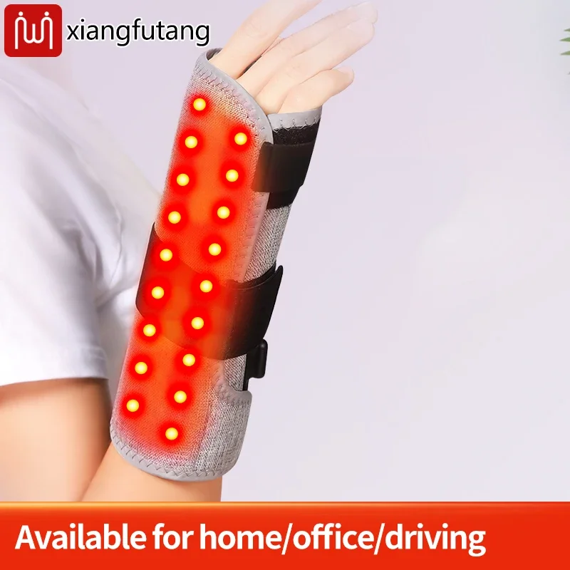 진동 마사지기가 있는 적색광 전기 가열 손목 보호대는 손목 관절 통증과 피로 관절염을 완화합니다.