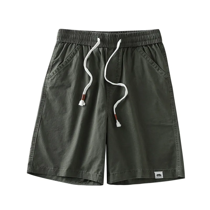 DUKEEN Men's Cotton Cargo Shorts Khaki Summer Lightweight Straight Fit Casual Knee Length Shorts