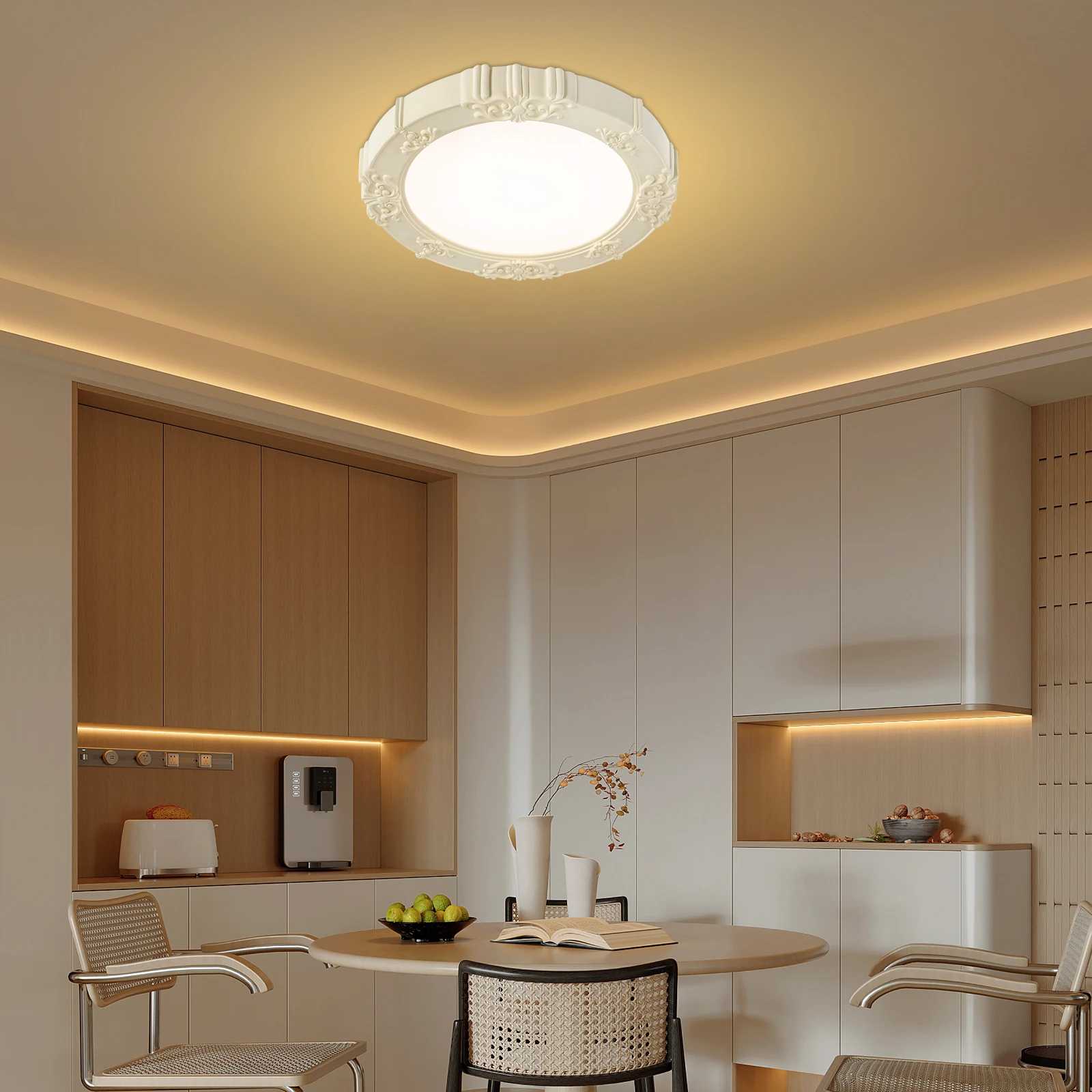 30W Round LED Ceiling Light, Tri-Color Adjustable (3000K-6000K), Modern Flush Mount Fixture for Living Room/Bedroom