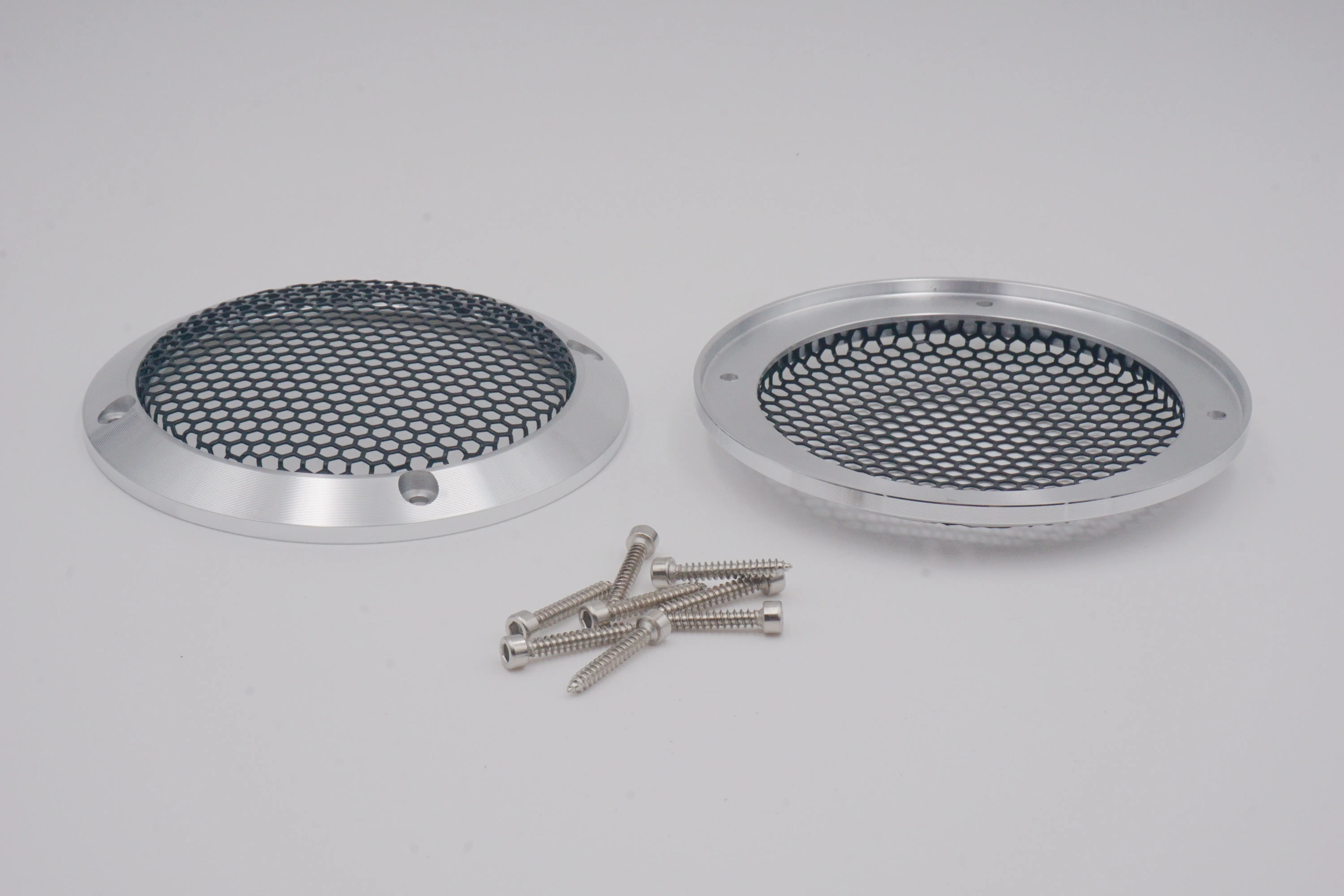 2PCS Diy 3.5-inch car stereo mezzo speaker grille net housing aluminum subwoofer net speaker metal protective cover