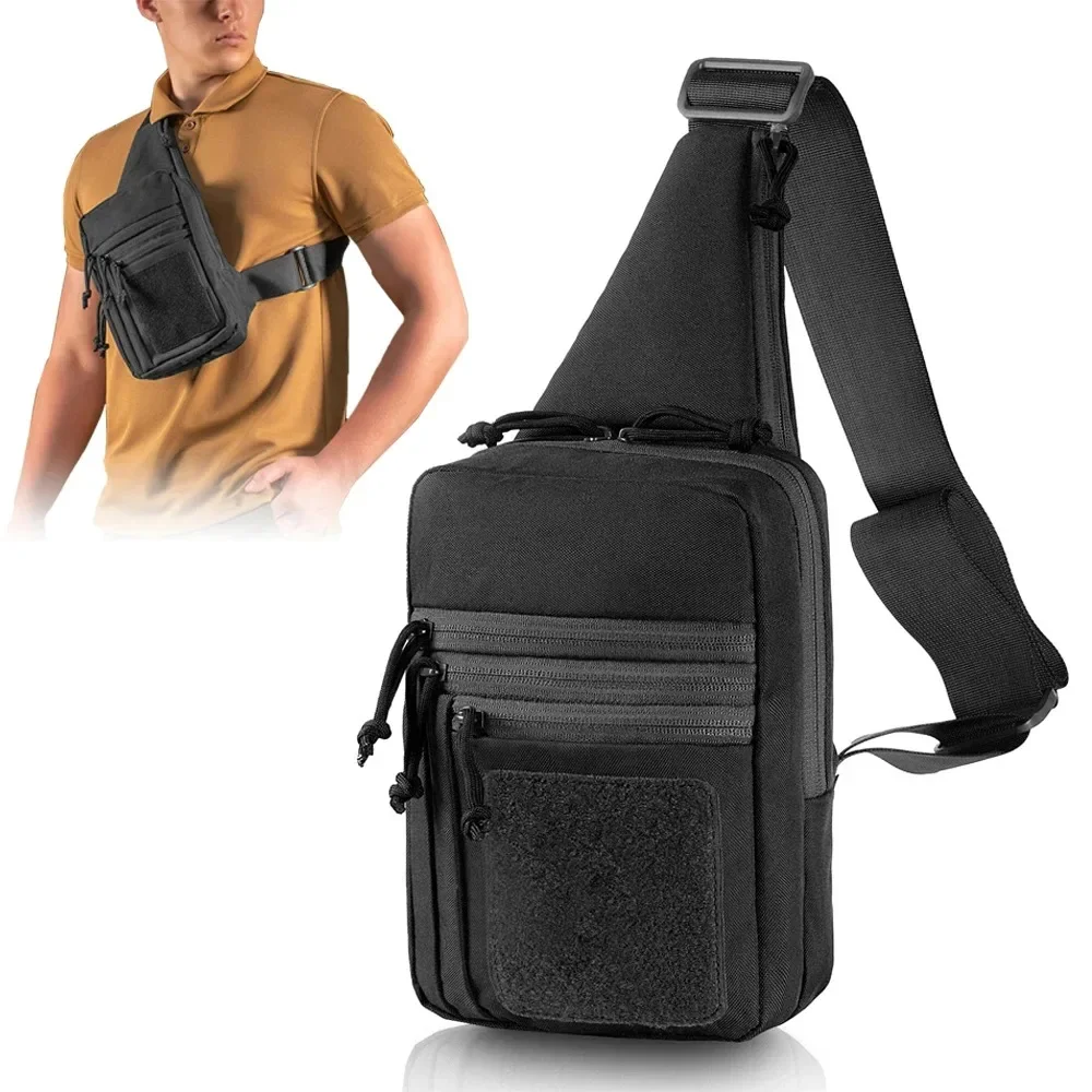 Bolso de pecho de un solo hombro para hombre, bolsa de pecho impermeable, paquete táctico al aire libre, bolsos cruzados casuales, moda 2024