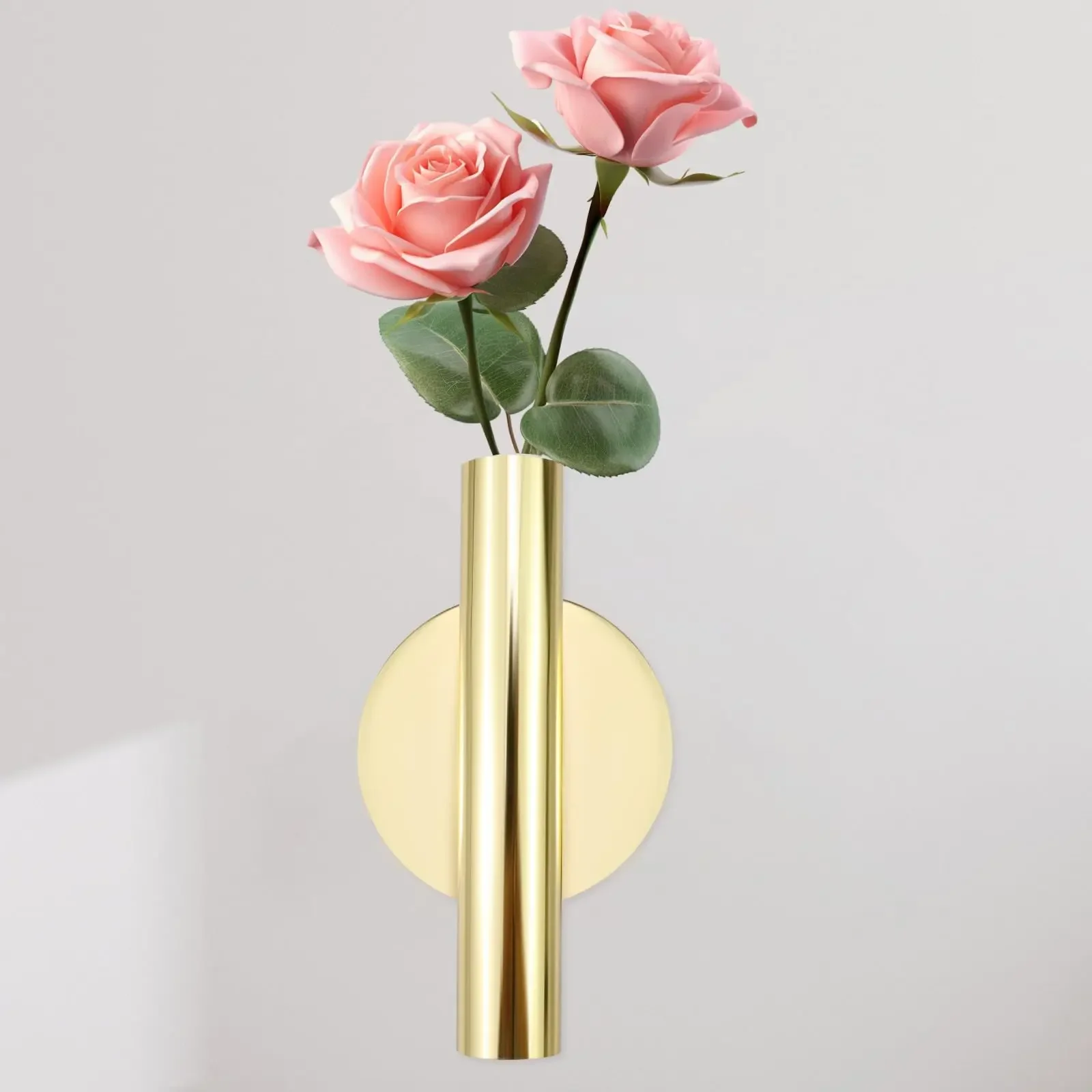 Creative Wall-mounted Flower Vase Rose Golden Vase Wall Holder Fake Flowerpot Wedding Holder Wall Mirror Vase Home Decor