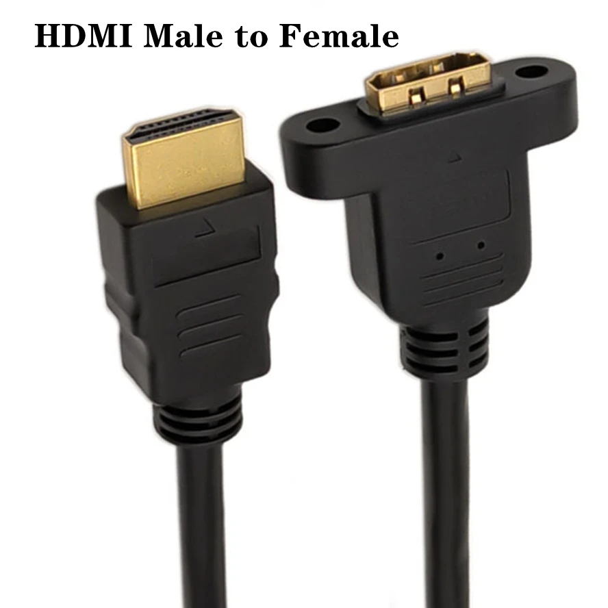 1m 30cm Złącze przedłużające z męskiego na żeńskie zgodne z Micro HDMI Złącze przedłużające z zabezpieczeniem śrubowym do montażu panelowego Kabel kamery HD AV — zdjęcie produktu 2
