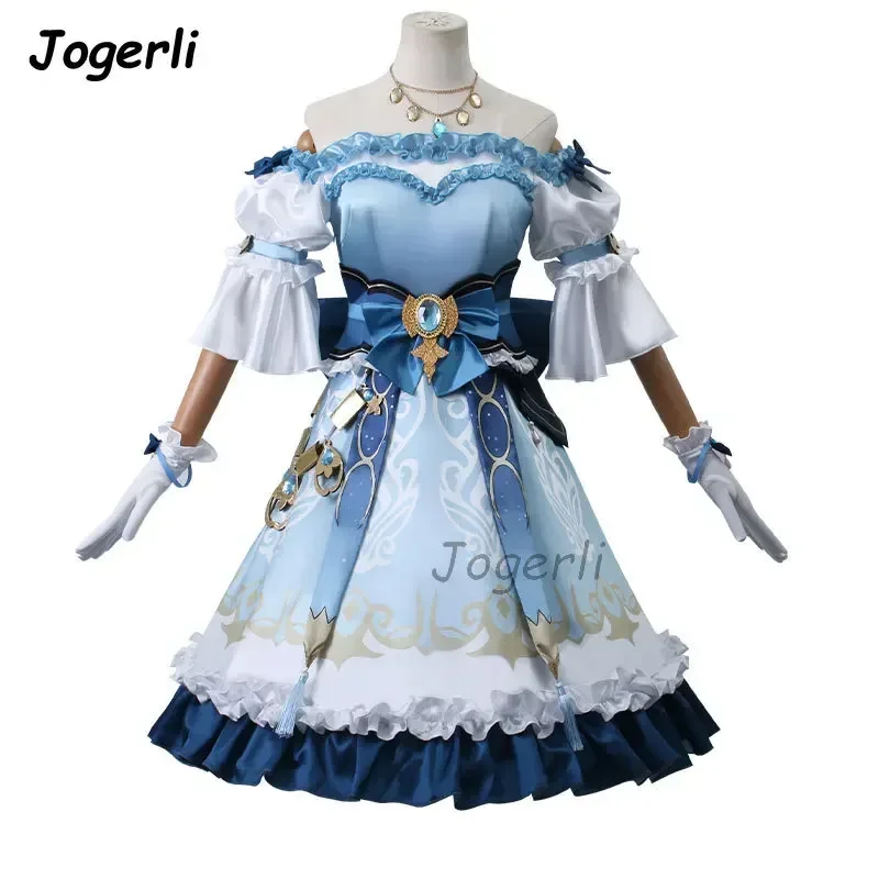 Genshin Impact Nilou vestido diario para mujer, Cosplay azul, conjunto de bailarina, JK, traje de peluca Lolita